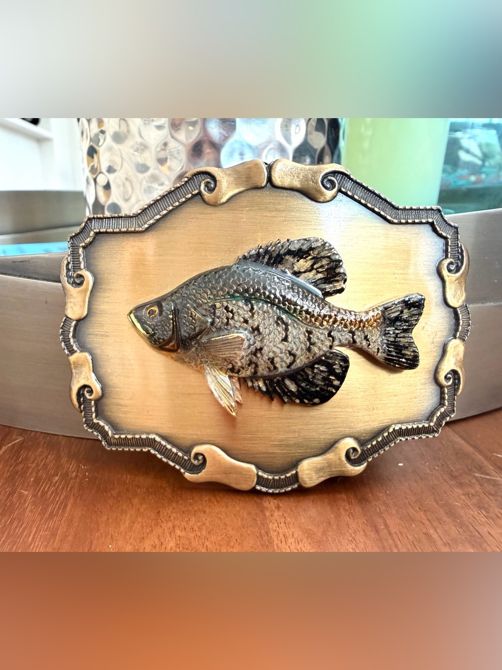 Vintage 1970s Raintree 3D Fish Belt Buckle Fishing Outdoorsman
